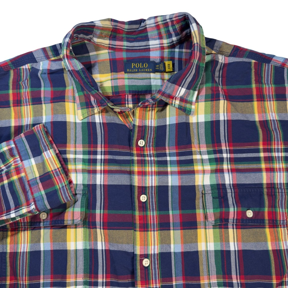 Polo Ralph Lauren Plaid Shirt Mens 4XB Multicolor Excellent Big & Tall Cotton